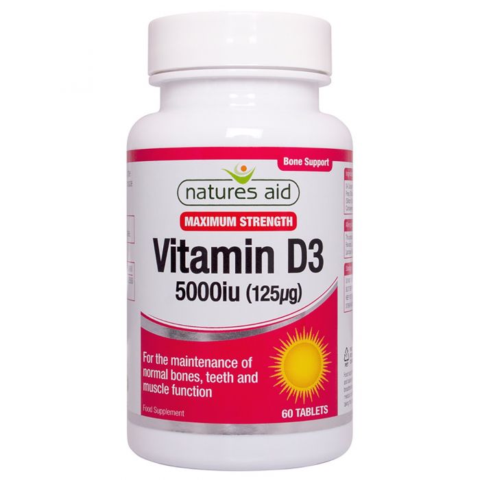 Vitamina D3 5000iu Natures Aid, 60 comprimate