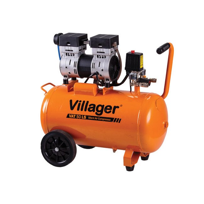 Compresor Villager VAT 50 LS, 0,75 kW / 1 CP, debit de aer 125 l / min, presiune 8 bar
