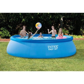 Piscina gonflabila Family rotunda Intex Easy Set, dimensiune 396 x 84 cm, cu pompa de filtrare si recilculare, kit de reparatie inclus, instalare rapida si usoara, ideala pentru toata familia Piscina gonflabila Family rotunda Intex Easy Set, dimensiune 396 x 84 cm, cu pompa de filtrare si recilculare, kit de reparatie inclus, instalare rapida si usoara, ideala pentru toata familia