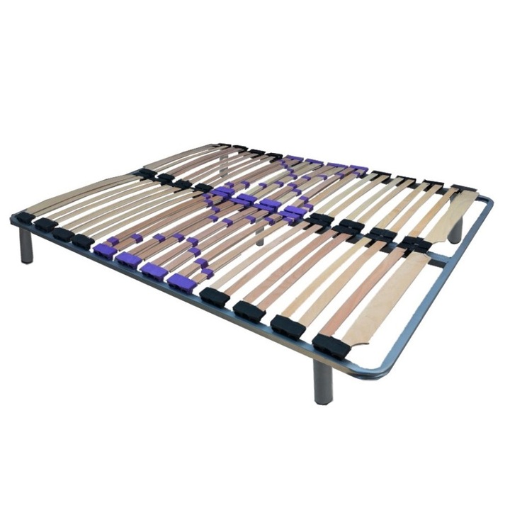 Somiera FLEX cu 5 picioare metalice , SLEEP ON, fag, 120 x 190 cm