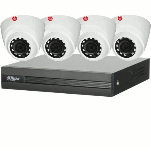 Kit Mixt Dahua GW 2MP FullHD 1080P 4 camere Dome