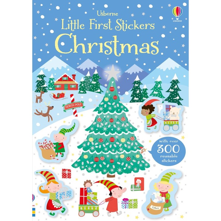 Carte de activitati "Little first stickers Christmas", 3 ani+, Usborne