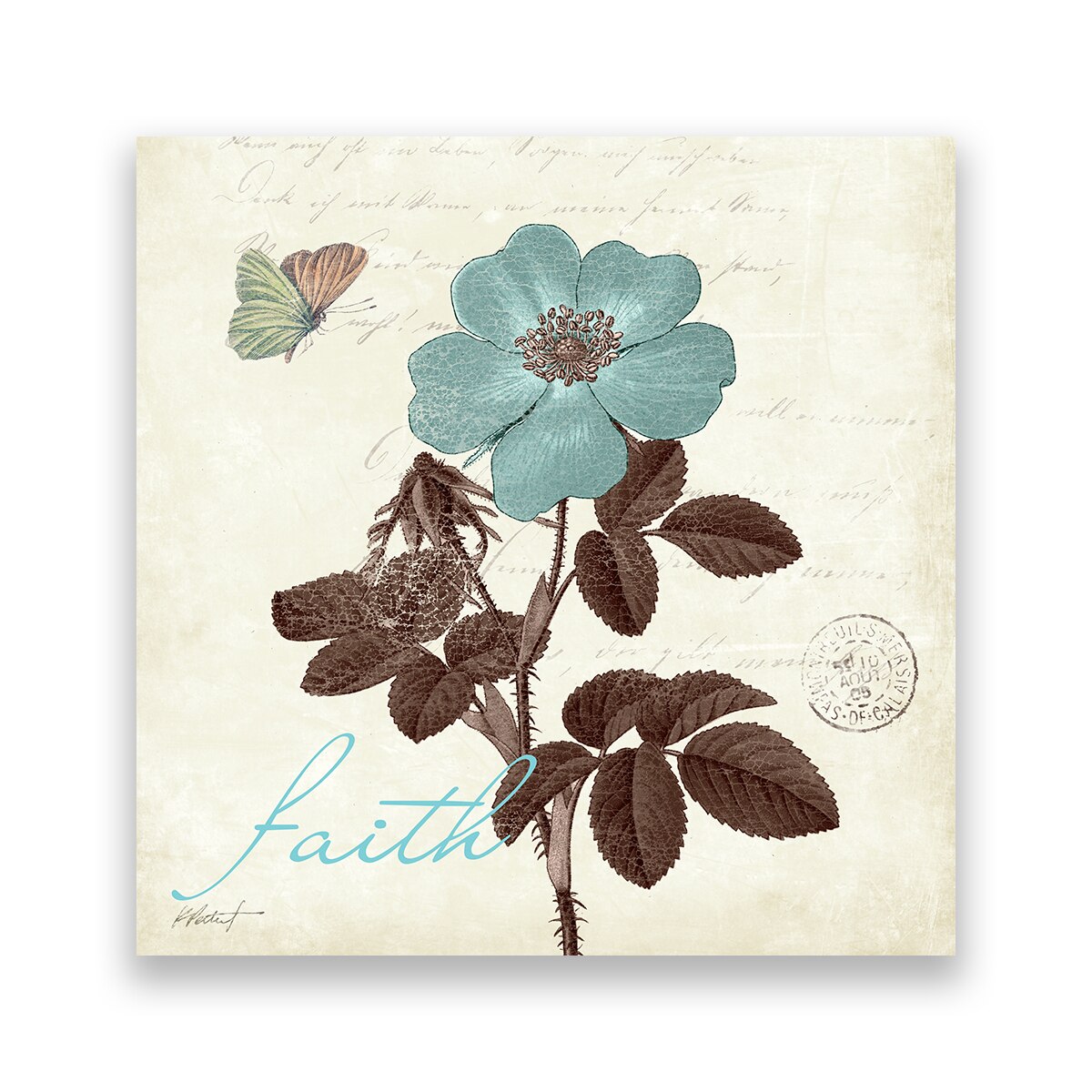 Tablou Canvas - Floral, Fluturi, Primavara, 100 x 100 cm