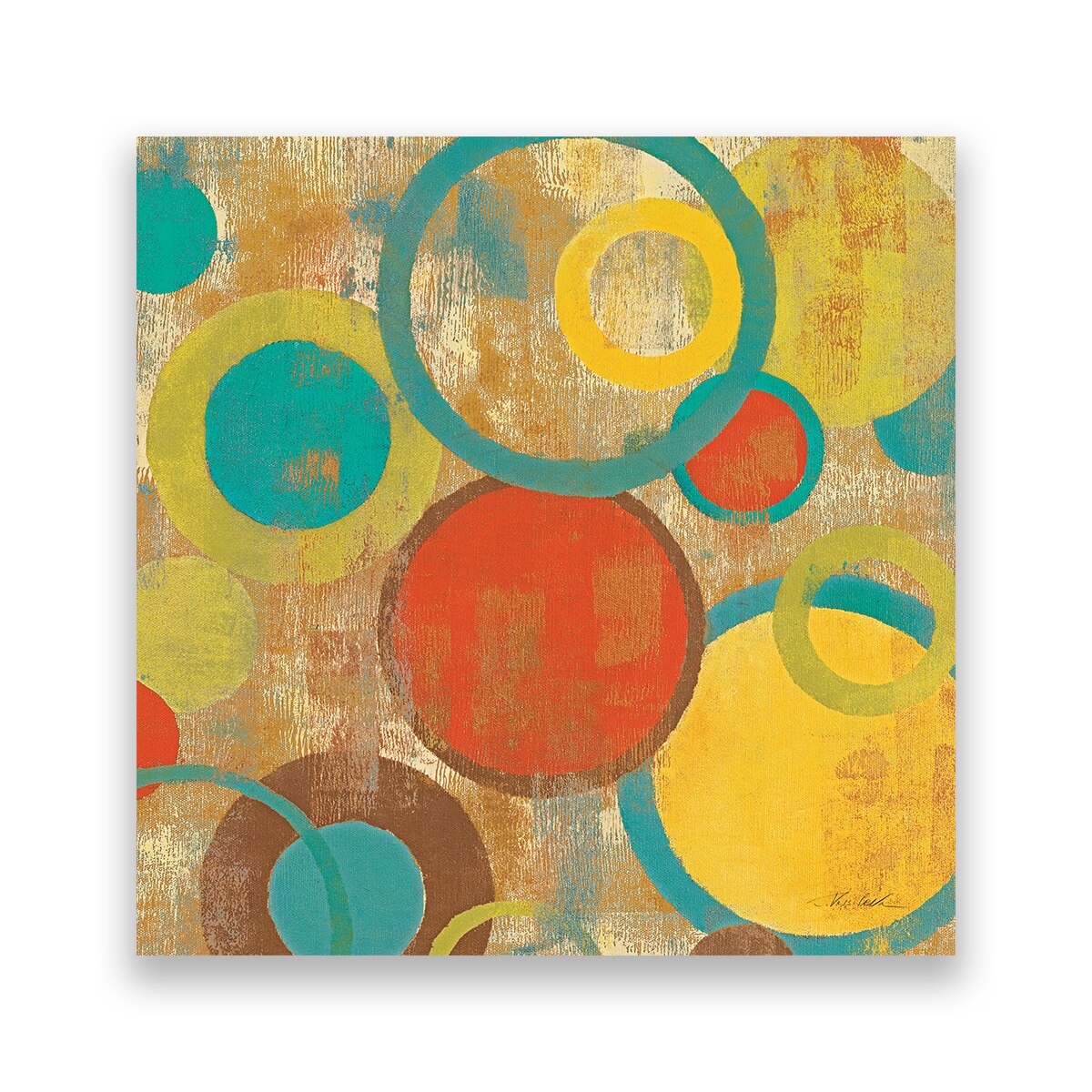 Tablou Canvas - Abstract, Cercuri, Multicolor, 100 x 100 cm