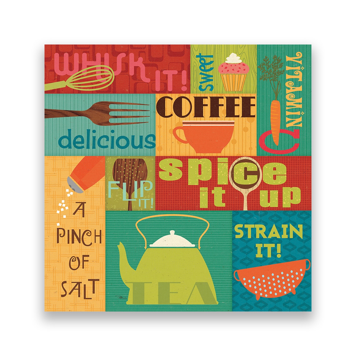 Tablou Canvas - Bucatarie, Collage, 80 x 80 cm