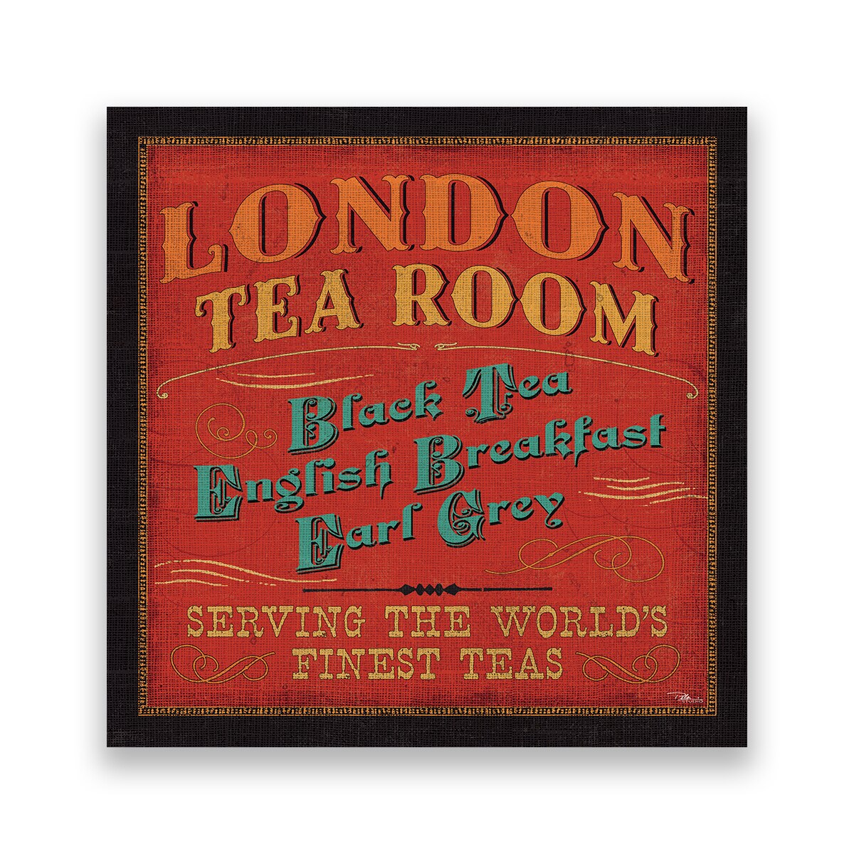 Tablou Canvas - London, Ceai, Panou, Retro, 80 x 80 cm