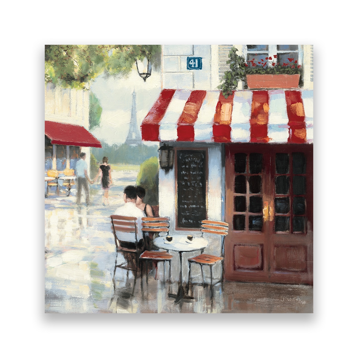 Tablou Canvas - Bistro, Strada, Vintage, Cafe, 100 x 100 cm