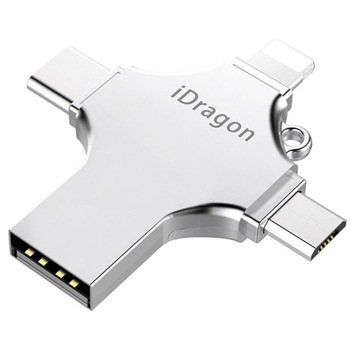 Stick USB-C 128GB iUni iDragon 4 in 1 Lightning, MicroUSB, Type-C, USB 3.0 Smartphone iOS si Android Stick USB-C 128GB iUni iDragon 4 in 1 Lightning, MicroUSB, Type-C, USB 3.0 Smartphone iOS si Android