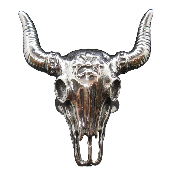 Унисекс сребърен пръстен Empress Череп на бивол R002020, проба 925