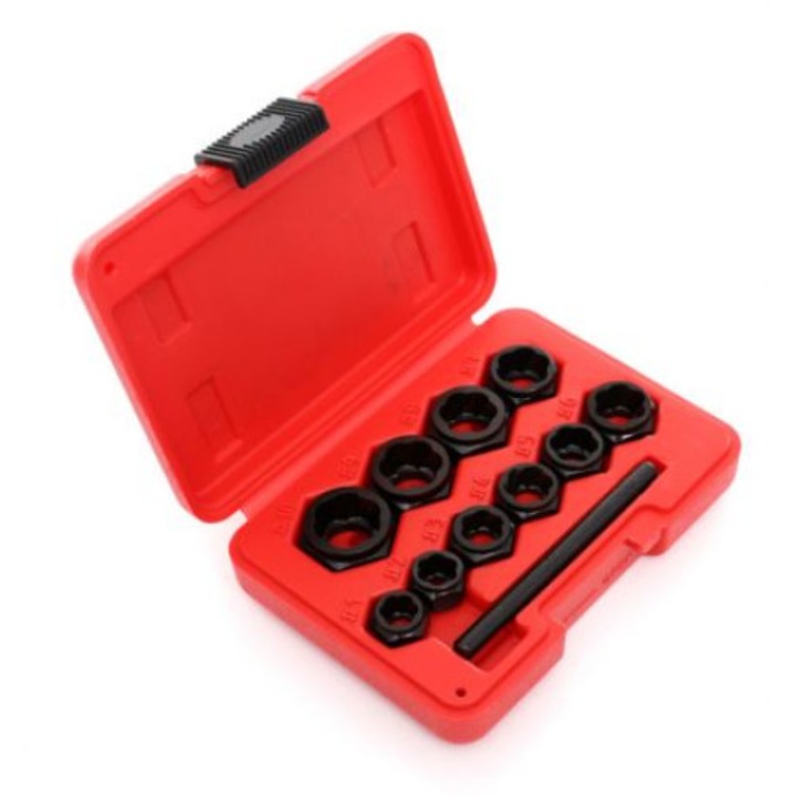 Set Extractor suruburi defecte 10 elemente (profil redus) KraftProfesional KD10269