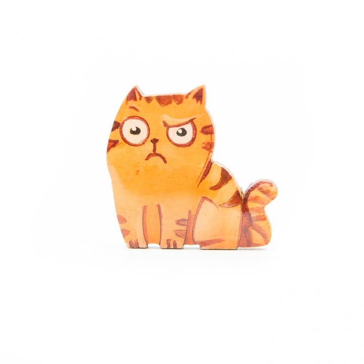 ArtMyWay Suspicious ALFIE fa kitűző, Narancssárga, 4 cm