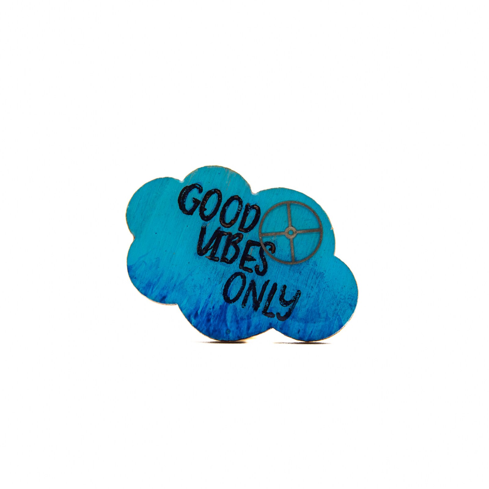 Brosa GOOD VIBES ONLY 656, 45mm, Albastru