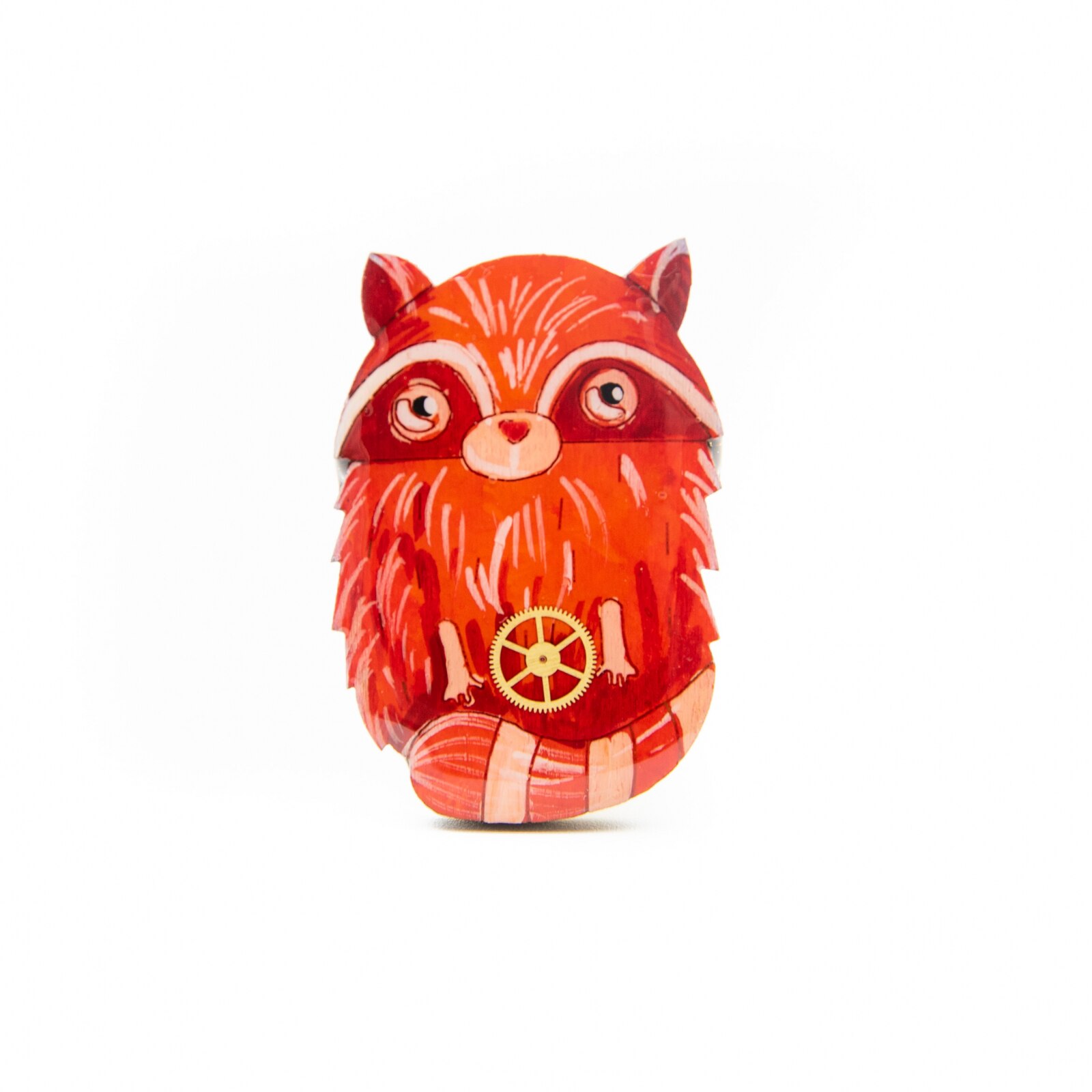 Brosa LEMN Ratonul Rosu 515, 45mm, Rosu