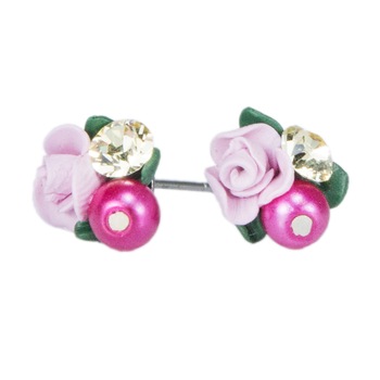 Cercei handmade cu cristale, Miidefloriart, model 124 Cercei handmade cu cristale, Miidefloriart, model 124