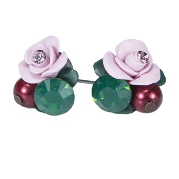 Cercei handmade cu cristale, Miidefloriart, model 114 Cercei handmade cu cristale, Miidefloriart, model 114