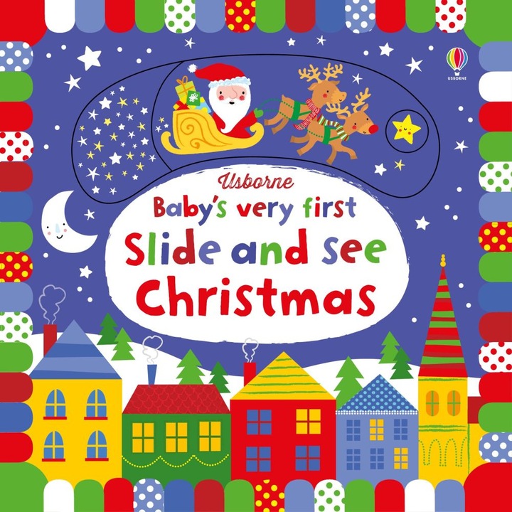 Carte "Slide and see Christmas", cu pagini cartonate, nastere+, Usborne
