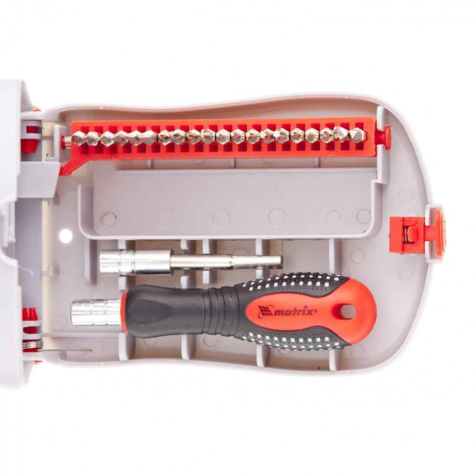 Surubelnita de precizie cu atasamente Fusion, 22 piese, maner 3 componente, in cutie plastic, MTX