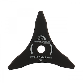 Cutit pentru motocoasa Greenfield, 3 dinti, 255 x 3 x 25.4 mm Cutit pentru motocoasa Greenfield, 3 dinti, 255 x 3 x 25.4 mm