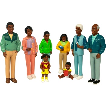 Set de 8 figurine - Familie africana, Miniland Set de 8 figurine - Familie africana, Miniland