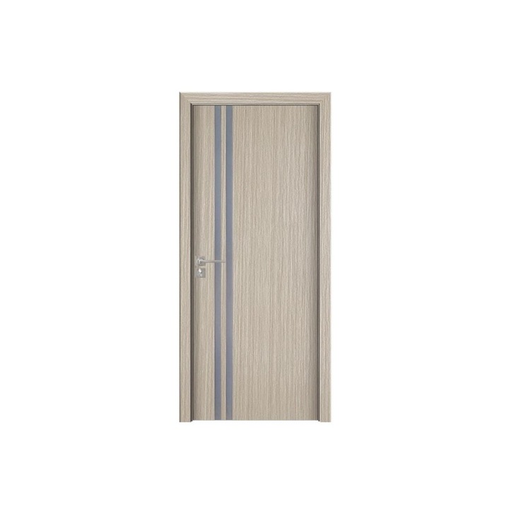 Usa interior din MDF cu toc inclus Novo Doors ND 08G LUX, dimensiune 200X60 centimetri, maner patrat, geam sablat, cadru din lemn masiv din rasinoase, balamale si clanta incluse, toc reglabil de 10 centimetri, plinta pe ambele parti, Gri