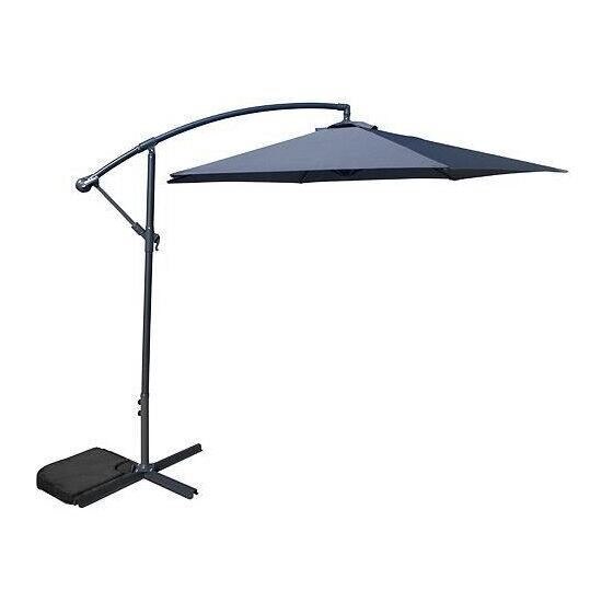 Umbrela gradina/terasa, articulatie tip banana, gri, 300 cm, Demi