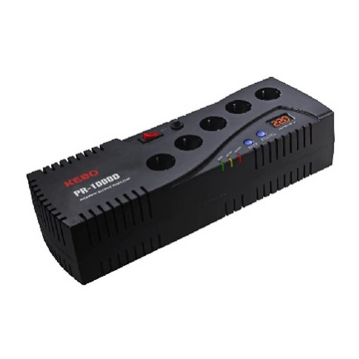 Stabilizator de tensiune, PR-1000D, 140VAC/260VAC 220VAC 1000VA, Negru