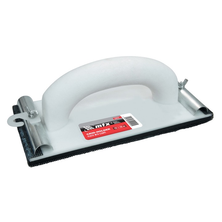 Suport hartie abraziva, 230 x 105 mm, din plastic, cu sistem de prindere, MTX