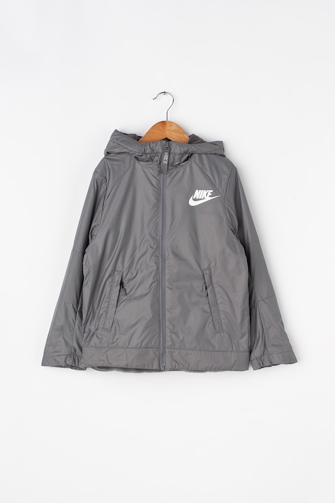 Nike, Kapucnis dzseki polárbéléssel, Szürke, 122-128 CM Standard