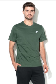 Nike, Tricou cu decolteu la baza gatului Sportswear Club, Verde feriga