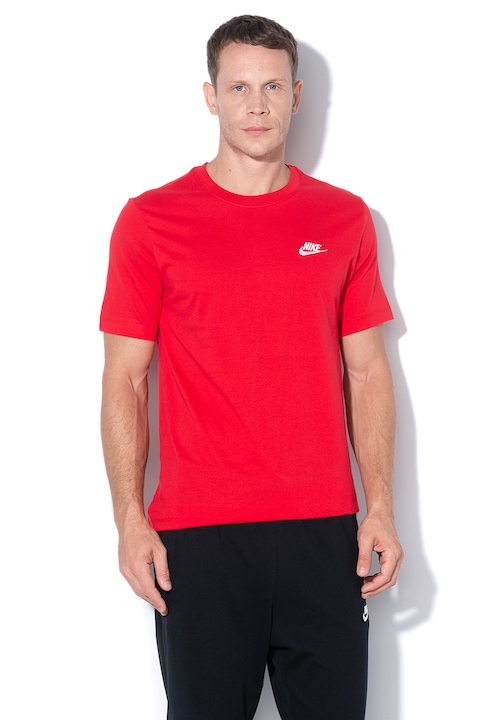 Nike, Тениска Sportswear Club с овално деколте, Червен