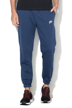 Nike, Pantaloni sport cu broderie logo Sportswear Club, Albastru inchis