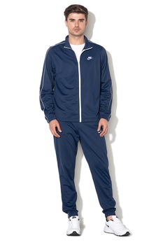 Nike, Trening cu captuseala de fleece, pentru fitness, albastru inchis/alb Nike, Trening cu captuseala de fleece, pentru fitness, albastru inchis/alb