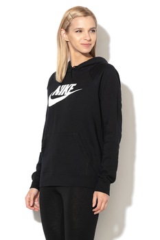Nike, Hanorac cu maneci raglan si buzunar kangaroo Essential, Negru Nike, Hanorac cu maneci raglan si buzunar kangaroo Essential, Negru
