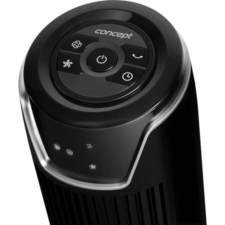 Ventilator tip turn Concept VS5100, Putere 45 W, 3 trepte de viteza, Display LED, Timer, Viteza aer 190 m/min, Debit 26m3/min, Unghi oscilare 60 +/- 5 grade, Negru
