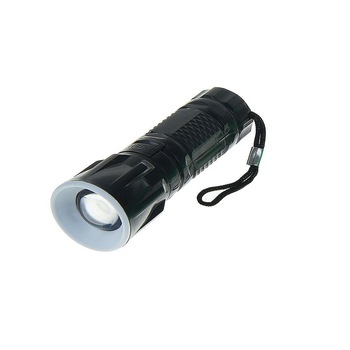 Lanterna neagra led lupa focus baterii incluse Lanterna neagra led lupa focus baterii incluse