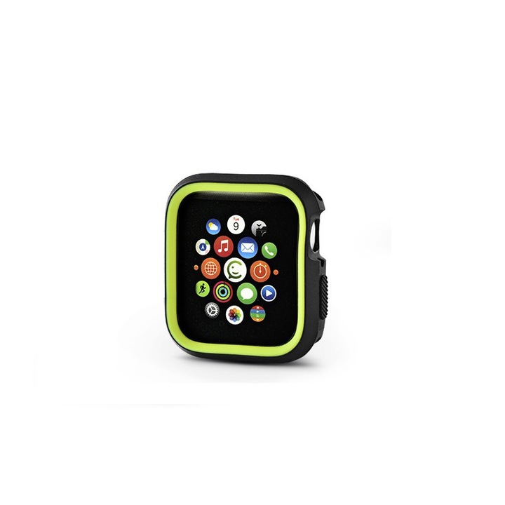 Apple Watch 4 védőtok - Devia Dazzle Series 40 mm - fekete/neon zöld