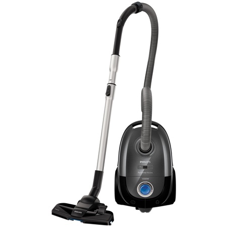 Aspirator cu sac Philips Performer Active FC8663/91, 4 l, Tub telescopic metalic, 1500 W, EPA 10, Gri