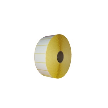 Etichete autoadezive semilucioase 50x25 mm, albe, 5000buc/rola Etichete autoadezive semilucioase 50x25 mm, albe, 5000buc/rola