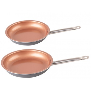 Set 2 tigai cu diametrul 25.4 cm si 30.4 cm, din aluminiu cu invelis antiaderent cu titan si ceramica , Grunberg GR6974 Set 2 tigai cu diametrul 25.4 cm si 30.4 cm, din aluminiu cu invelis antiaderent cu titan si ceramica , Grunberg GR6974