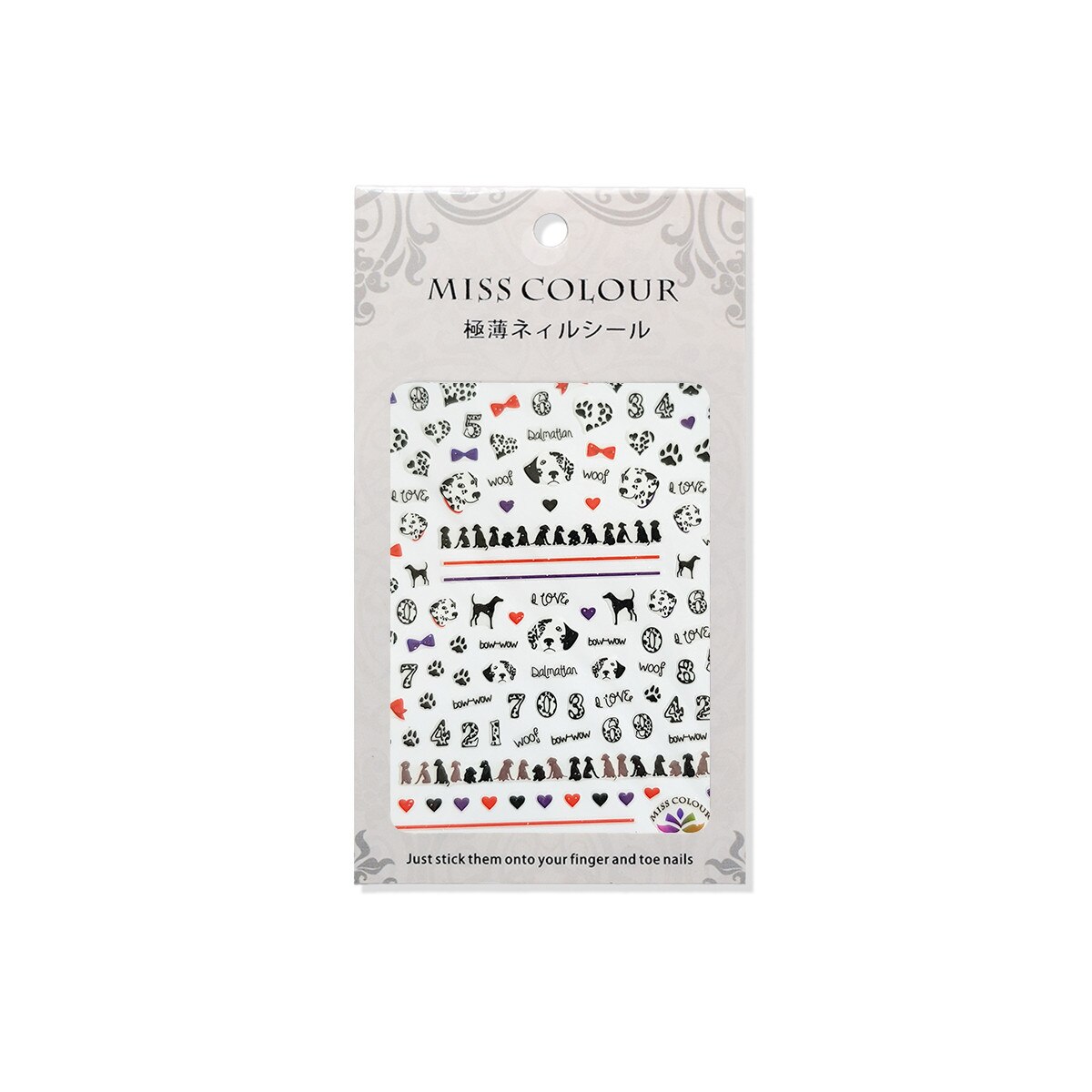 Stickere autoadezive pentru unghii, MoonbasaNails, Model Dalmatieni R118