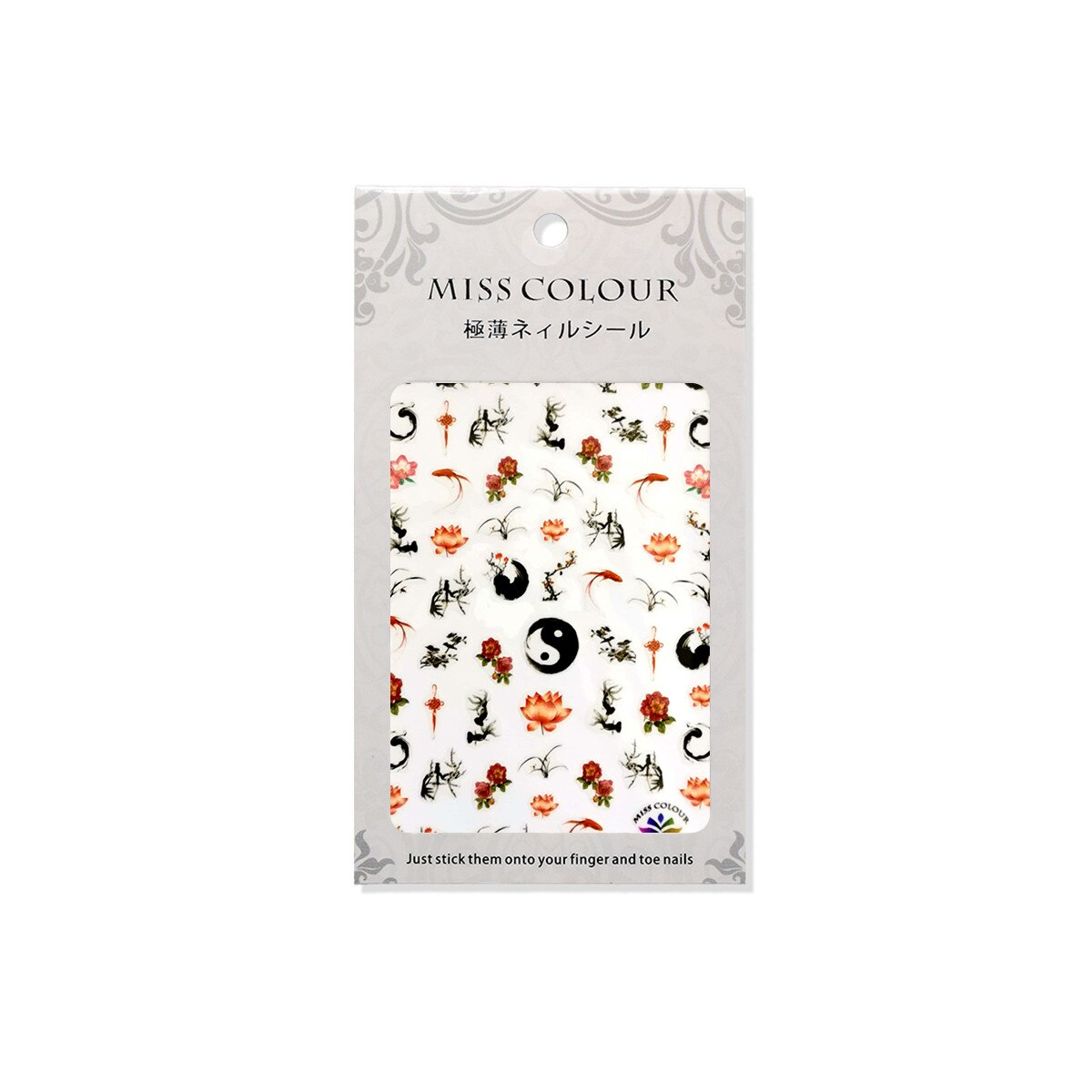 Stickere autoadezive pentru unghii, MoonbasaNails, Model floral R057