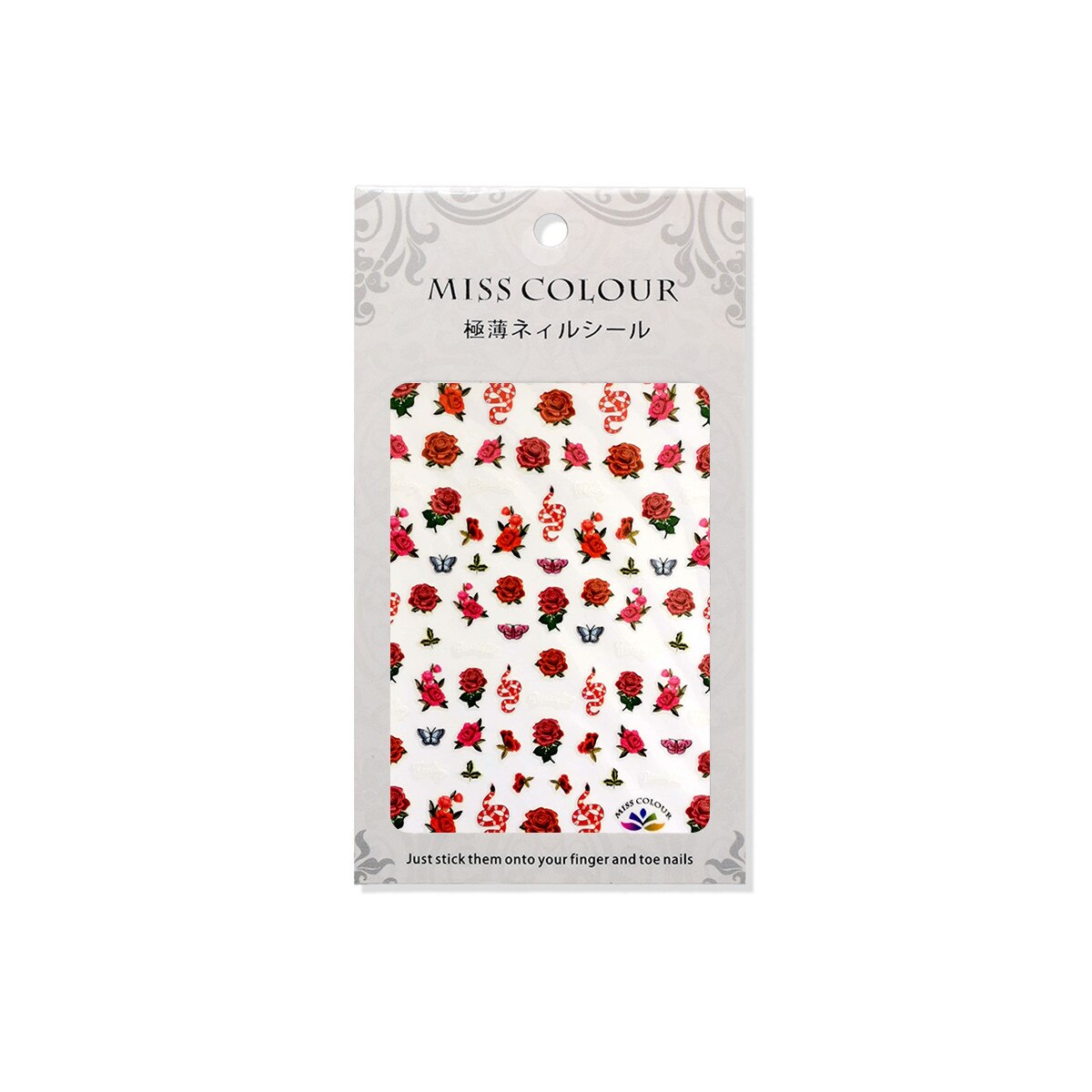 Stickere autoadezive pentru unghii, MoonbasaNails, Model floral R199