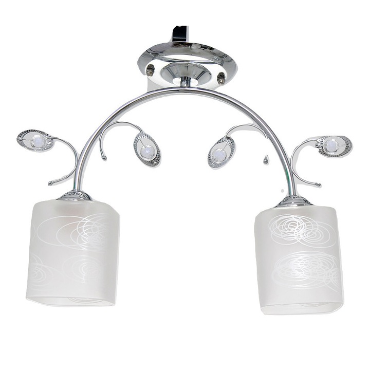 Lustra NG 6382-2, 2 x E 27, 40 W, 220 V, Metal / Sticla