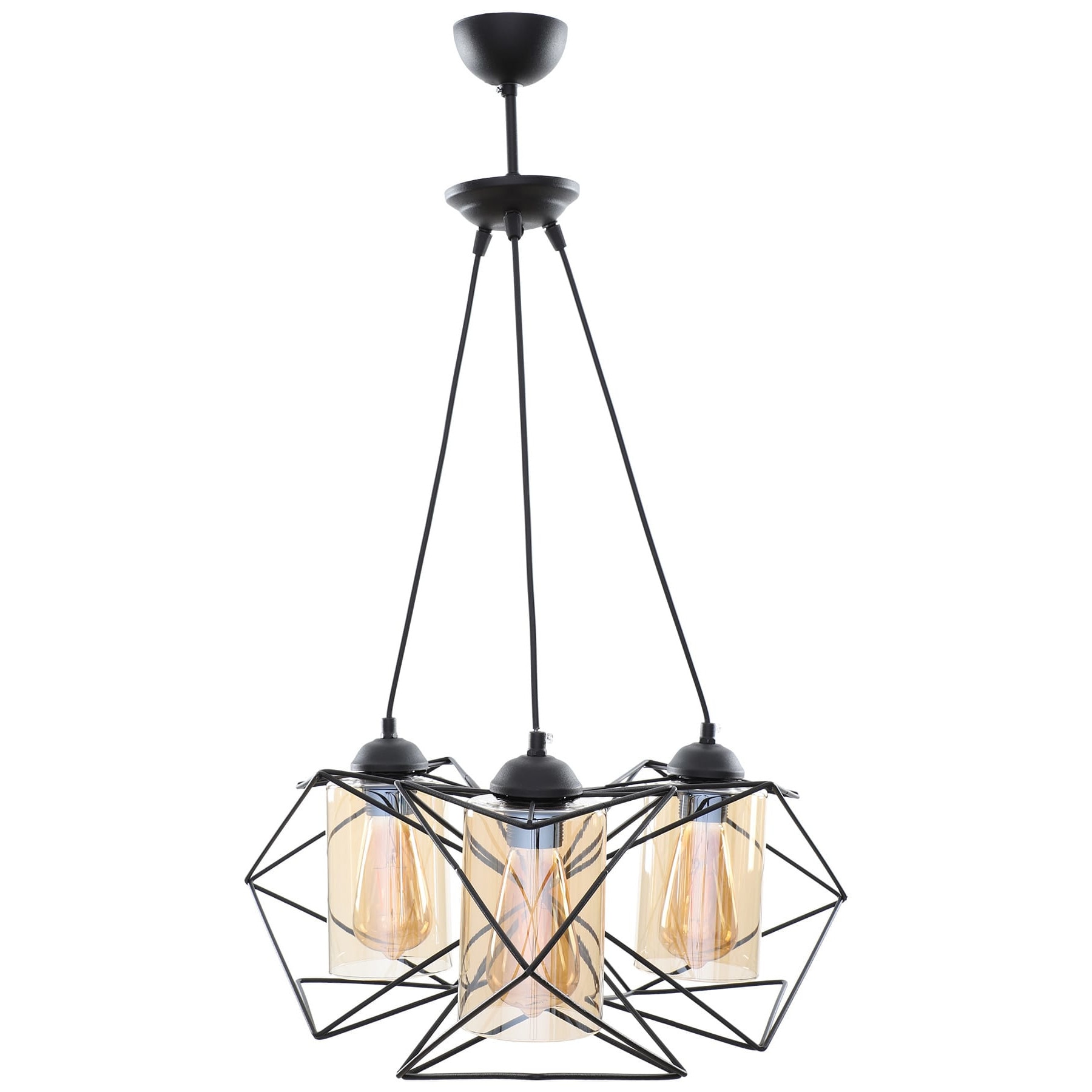 Lustra triunghi Anita , 3 becuri, Begusa, E 27, Negru