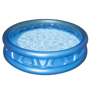 Piscina gonflabila pentru copii sau familie , albastra de plaja sau gradina , ATS , 188x46 cm , din vinil cu 3 inele + kit de reparat Piscina gonflabila pentru copii sau familie , albastra de plaja sau gradina , ATS , 188x46 cm , din vinil cu 3 inele + kit de reparat