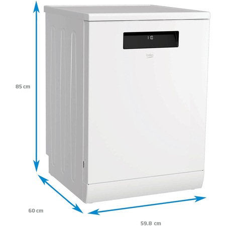 Masina de spalat vase Beko DEN38530WAD,15 seturi, 8 programe, Clasa A+++, Motor ProSmart Inverter, Autodosing, SteamGloss, AquaIntense, Alb