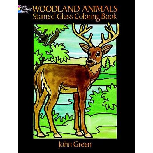 Woodland Animals Stained Glass Coloring Book de John Green