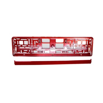 Suport numar inmatriculare cromat de culoare rosie Suport numar inmatriculare cromat de culoare rosie