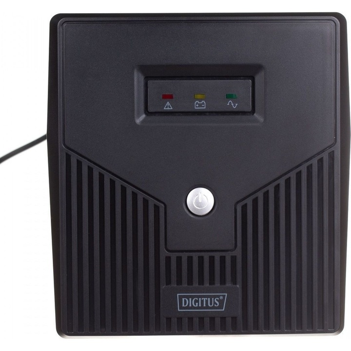 UPS, Digitus, Line/Ineractive LED 1000VA/600W 2x12V/7Ah AVR 4xSchuko USB RS232 RJ45, черен