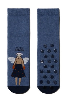 Sosete flausate antiderapante cu model ingeras, Conte Elegant Happy 291, Denim 38-39 Sosete flausate antiderapante cu model ingeras, Conte Elegant Happy 291, Denim 38-39